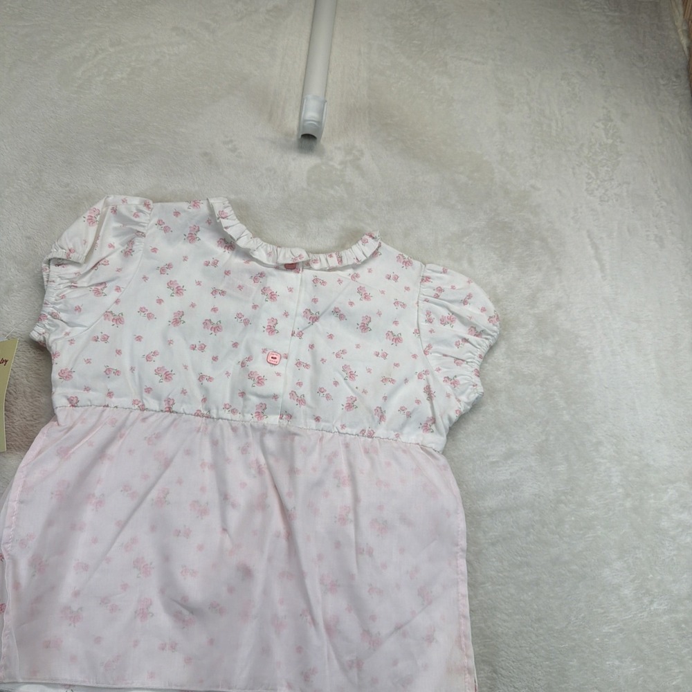 Laura Ashley Girls Floral Peplum Top 6X Pink White Ruffle NWT Cottagecore - Picture 8 of 10